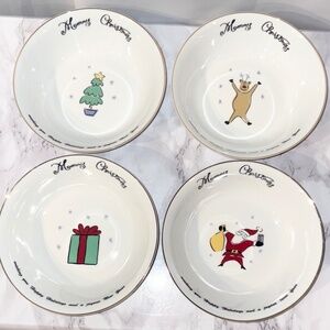 Vintage Merry Brite Christmas Bowls-set of 4